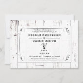 Shabby Chic Swirl White Wood Barn Wedding Kaart (Voorkant)