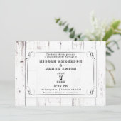  Shabby Chic Swirl White Wood Barn Wedding Kaart (Staand voorkant)