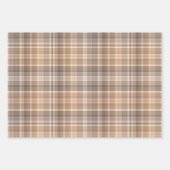Shabby Chic Tan Beige Taupe Bruin Plaid Patroon Inpakpapier Vel (Voorkant 2)