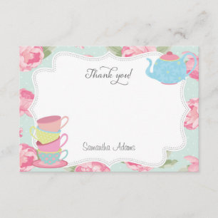 Shabby Chic Tea Party Bedankt Card