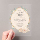 Shabby chic Tea Party Vrijgezellenfeest Acryl Uitnodigingen (Insitu (Draagbaar))
