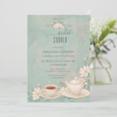 Shabby chic Tea Party Vrijgezellenfeest Kaart (Staand voorkant)