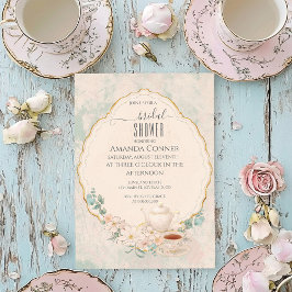 Shabby chic Tea Party Vrijgezellenfeest Kaart