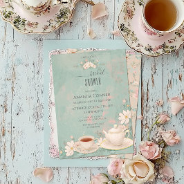 Shabby chic Tea Party Vrijgezellenfeest Kaart