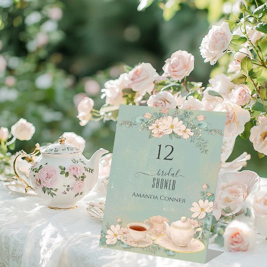Shabby chic Tea Party Vrijgezellenfeest Kaart