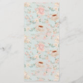 Shabby chic Tea Party Vrijgezellenfeest Menu (Achterkant)