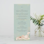 Shabby chic Tea Party Vrijgezellenfeest Menu (Staand voorkant)