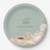 Shabby chic Tea Party Vrijgezellenfeest Papieren Bordje (Voorkant)