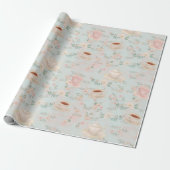 Shabby chic theepartij bruidsborrel cadeaupapier (Uitgerold)