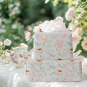 Shabby chic theepartij bruidsborrel cadeaupapier