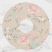 Shabby chic theepartij bruidsmeisjesborrel wijnglaslabel (Achterkant)