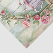 shabby chic theetafel aardbeien rozen tissuepapier (Detail)