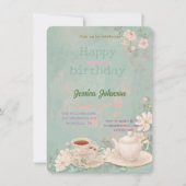 Shabby Chic Theetuin Uitnodiging (Voorkant)