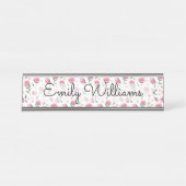 Shabby Chic Tiny  Roze White Feminine Bureau Naambordje (Voorkant)