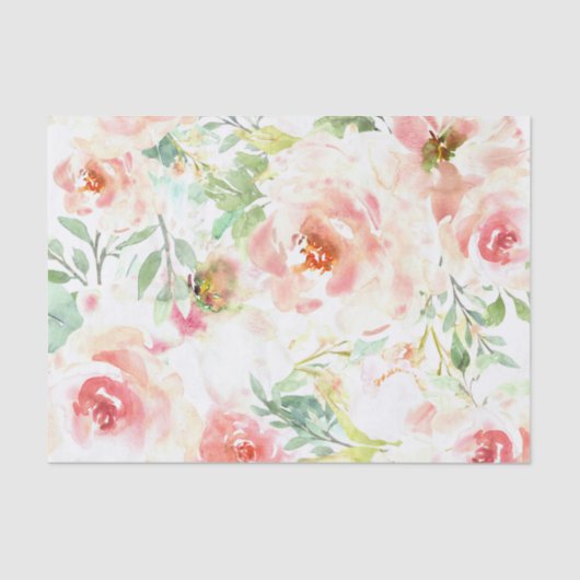  Shabby Chic Tissue Papier - Elegante Bloemen (Voorkant)