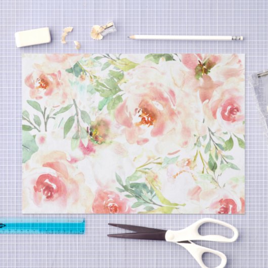  Shabby Chic Tissue Papier - Elegante Bloemen (Craft)