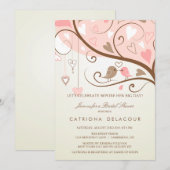 SHABBY CHIC TORTELDUIFJES BRIDAL SHOWER INVITATION KAART (Voorkant / Achterkant)