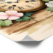 Shabby Chic Tuin Klok Wall Art Poster (Hoek)