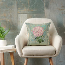 Shabby Chic Turquoise Roze Bloemen Chrystanthemum