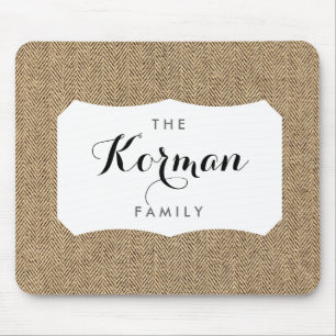 Shabby Chic Tweed Rustic Burlap Texture Muismat