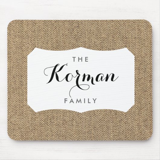 Shabby Chic Tweed Rustic Burlap Texture Muismat (Voorkant)