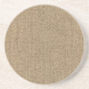 Shabby Chic Tweed Rustic Burlap Texture Zandsteen Onderzetter