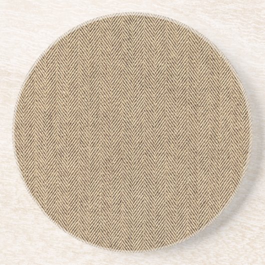 Shabby Chic Tweed Rustic Burlap Texture Zandsteen Onderzetter (Voorkant)