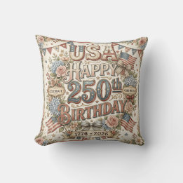 Shabby Chic USA 250e verjaardag bloemenkussen Kussen
