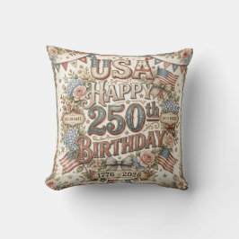 Shabby Chic USA 250e verjaardag bloemenkussen Kussen