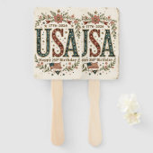 Shabby Chic USA 250e verjaardag handventilator Handwaaier (Voorkant en achterkant)