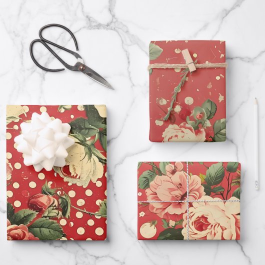   Shabby Chic Valentijnse  Inpakpapier Vel (Voorkant)