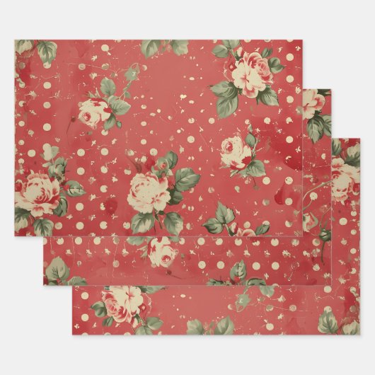   Shabby Chic Valentijnse  Inpakpapier Vel (Set)