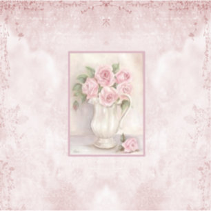 Shabby Chic Vase met Rozen Sticker