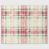 Shabby Chic Verdrietig Kerst Tartan Cadeaupapier (Vlak)