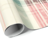 Shabby Chic Verdrietig Kerst Tartan Cadeaupapier (Rol Hoek)