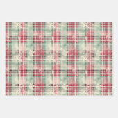 Shabby Chic Verdrietig Kerst Tartan Inpakpapier Vel (Voorkant 3)