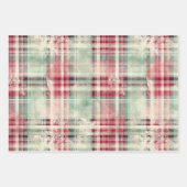 Shabby Chic Verdrietig Kerst Tartan Inpakpapier Vel (Voorkant 2)