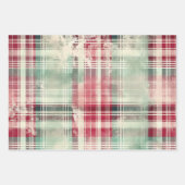 Shabby Chic Verdrietig Kerst Tartan Inpakpapier Vel (Voorkant)