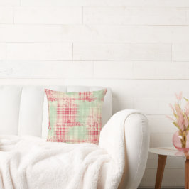 Shabby Chic Verdrietig Kerst Tartan Kussen
