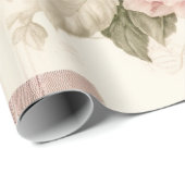 Shabby Chic Verdrietig Kerstmis Bloemen Tartan Cadeaupapier (Rol Hoek)