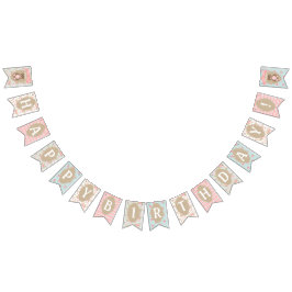 Shabby Chic Verjaardagsbanner Teddy Bear Picnic Vlaggetjes