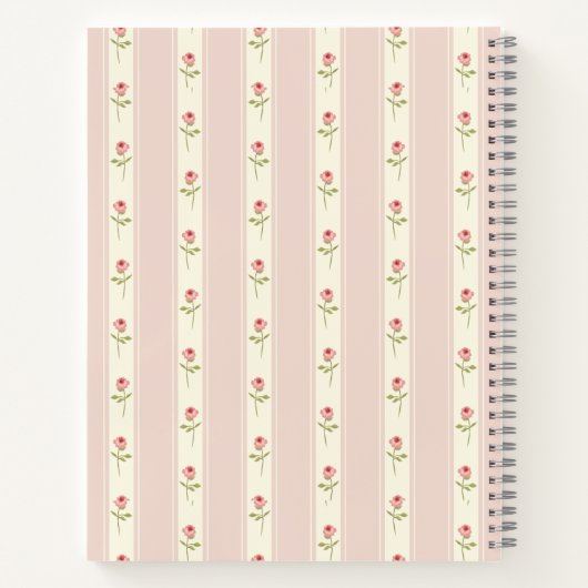 Shabby chic vibe roze bloemen op maat notitieboek (Achterkant)