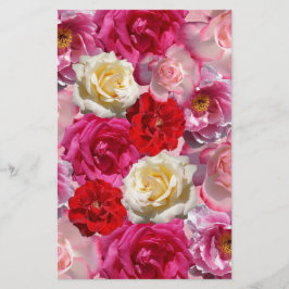  Shabby Chic Vibrant Country Rozen Briefpapier