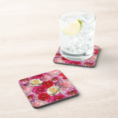 Shabby Chic Vibrant Country Rozen Drankjes Onderzetter (Rechterzijde)