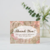 Shabby Chic Victoriaans Dames Mode Dank u Briefkaart (Staand voorkant)