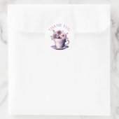  Shabby Chic Victoriaans Dank je Ronde Sticker (Tas)
