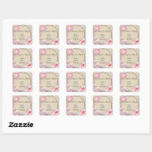 Shabby Chic Victoriaans Flower Dank u Sticker (Vel)