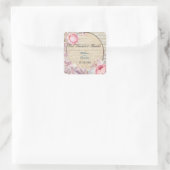 Shabby Chic Victoriaans Flower Dank u Sticker (Tas)