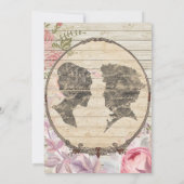 Shabby Chic Victoriaans Flower Wedding Invitation Kaart (Achterkant)