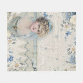 Shabby Chic  Victoriaans Lady met bloemen Fleece Deken (Voorkant (Horizontaal))